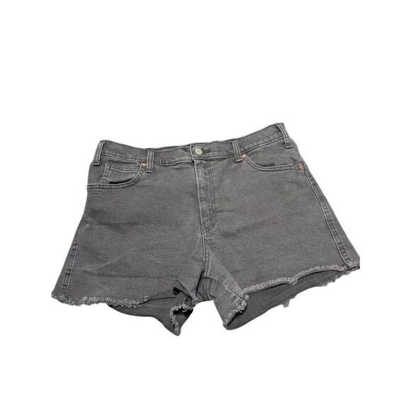 Signature by Levi Strauss & Co.Heritage High-Rise Shorts Raw Edge Black Women's - Picture 1 of 5
